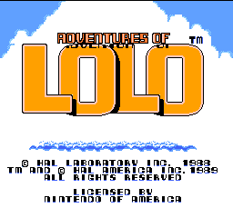 Adventures of Lolo (USA) Title Screen